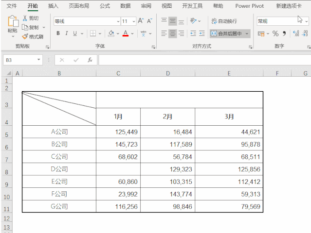 Excel三栏表头的制作小技巧！