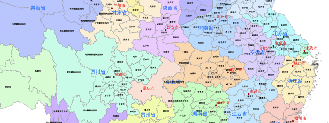 2021年中国地图省、市、区县域分色块可编辑AI/CDR矢量地图下载